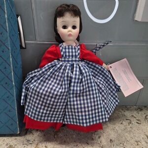 Vintagr Madame Alexander Little Women Jo Doll 1975 Red Blue Gingham Dress Tagged